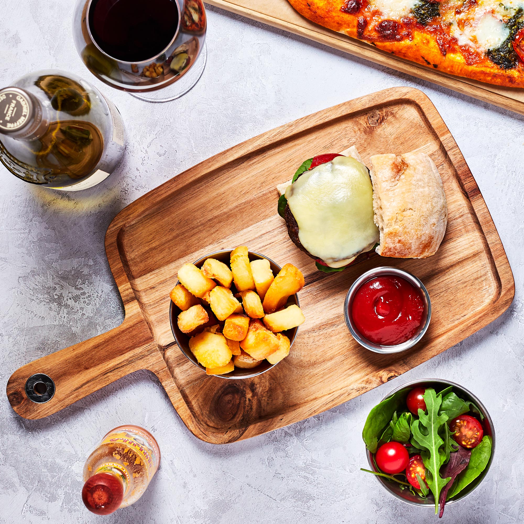 Genware Acacia Wood Serving Board 36 X 25.5 X 2cm - Catering Products Direct