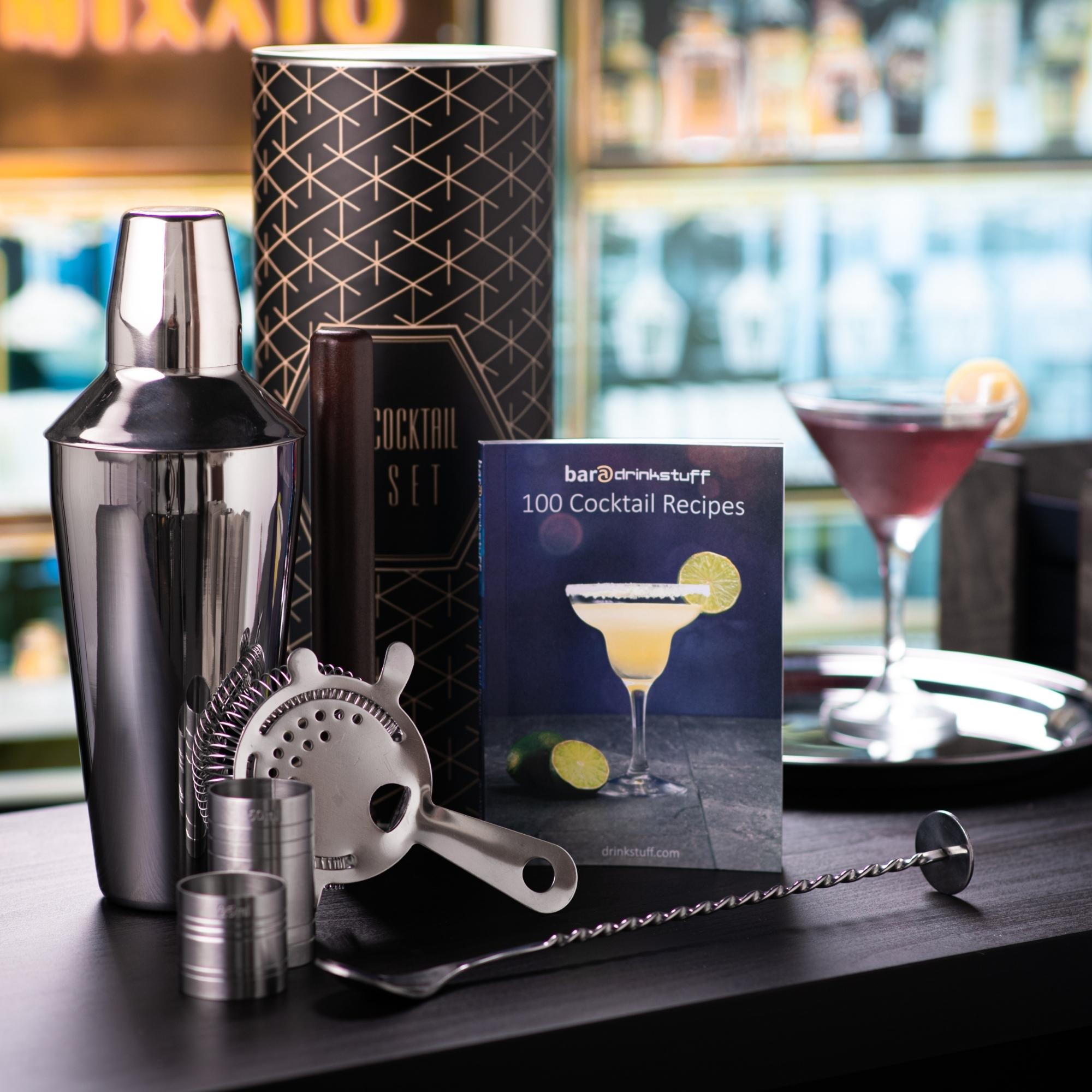 Shaker Per Cocktail In Acciaio Inox 680ml - Set 3 Pezzi Con Misurino, Cucchiaio E Libro Ricette Girevole, Kit Barista Per Martini E Mojito, Regalo - 2