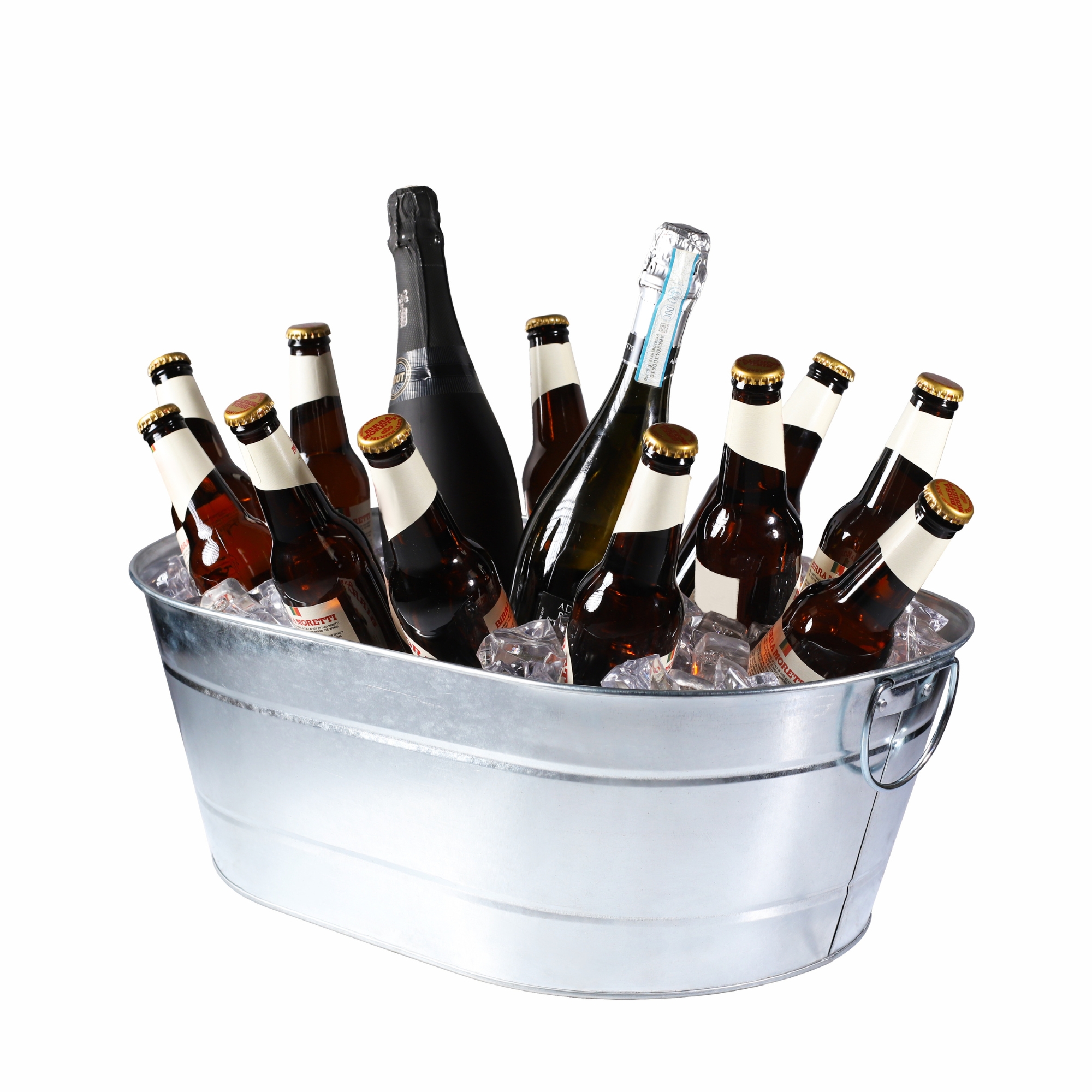 Galvanised Steel Oval Party Tub Large, image size:2000x2000