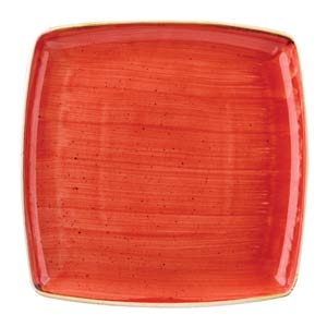Churchill Stonecast Berry Red Deep Square Plate 10.25 inch / 26.8cm