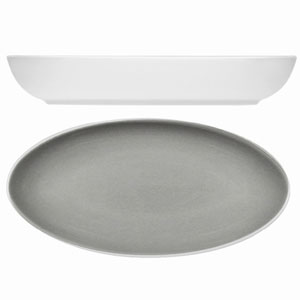 Modern Rustic Oval Dishes Stone 23cm