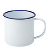 Blue Rim Enamel Mug White 19.5oz / 554ml