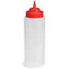 Widemouth Squeeze Sauce Bottle Clear with Red Top 16oz / 475ml