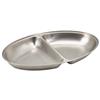 Stainless Steel 2 Division Oval Banqueting Dish 14inch