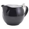 GenWare Porcelain Black Teapot with Stainless Steel Lid & Infuser 17.6oz / 500ml