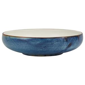 Terra Porcelain Aqua Blue Two Tone Coupe Bowl 8.5inch / 22cm